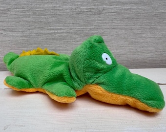 Vintage Plush Alligator Crocodile 1970s Green Stuffed Animal Toy 