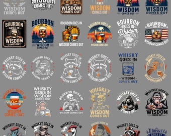 Whisky gaat in wijsheid komt uit png - grappige sarcastische alcoholliefhebber citaat clipart, bar sublimatie ontwerp, digitale download