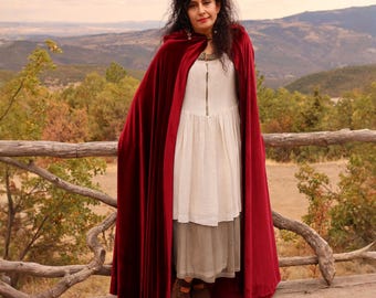 Cape D'Halloween Médiévale à Capuche Païenne Wicca Costume De Sorcière Poncho à Capuche Pour Homme Et Femme