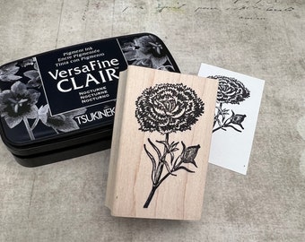 Flower with Bud  Rubber Stamp 2249