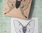 Large Luna Moth Wood Mounted Rubber Stamp
