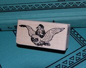 Cute Owl and Bird Wood Mounted Rubber Stamp 5690