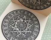 Cut Glass Circle Design Wood Mounted Rubber Stamp 5771