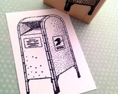 City Mailbox Wood Mounted Rubber Stamp 4664 S