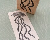 Jellyfish Wood Mounted Rubber Stamp 5401 Ocean Stamp Sea Stamp Animal Rubber Stamp Beach Stamp Travel Journal Stamp Sea Life Stamp