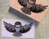 Starry Night Owl Rubber Stamp