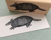 Armadillo Wood Mounted Rubber Stamp 672