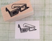 Eclipse Glasses 3-D Glasses Rubber Stamp 6683