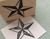 Nautical Star Wood Mounted Rubber Stamp 3204