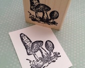 Group of Mushrooms Wood Mounted Rubber Stamp 5291 Q