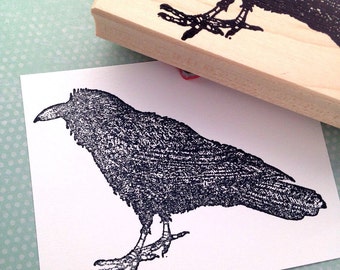 Raven Rubber Stamp Etsy - large!    raven rubber stamp 6484