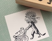 Lion and a Lamb Very cute Wood Mounted Rubber Stamp 837