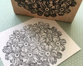 Verbena Flower Head Rubber Stamp 5473