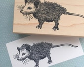 Cute Opossum Rubber Stamp 6628