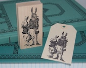 Dressed Rabbits Rubber Stamp 5017