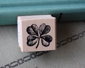 Four Leaf Clover Wood Mounted Rubber Stamp 4911 Lucky Clover Stamp Good Luck Stamp Shamrock Stamp Plant Stamp St. Patrick 39 s Day Stamp