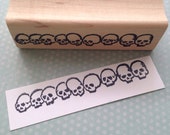 Row of Skulls Rubber Stamp 4547