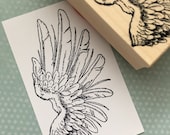 Right Bird Wing Wood Mounted Rubber Stamp 5890