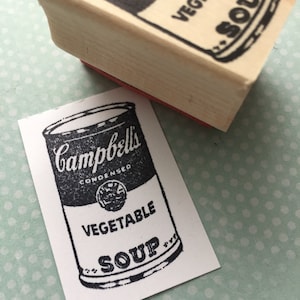 Soup Can Rubber Stamp 4639