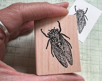 Locust Cicada Wood Mounted Rubber Stamp 5284