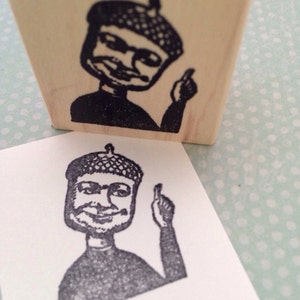 Mr. Acorn Man  Wood Mounted Rubber Stamp  5286 P