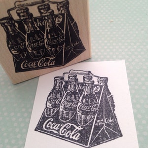 Vintage 6 Pack of Coke Rubber Stamp 621