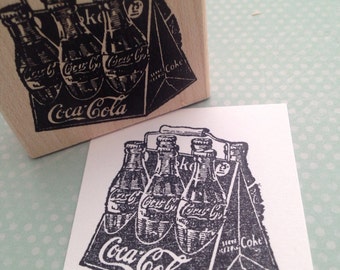 Vintage 6 Pack of Coke Rubber Stamp 621