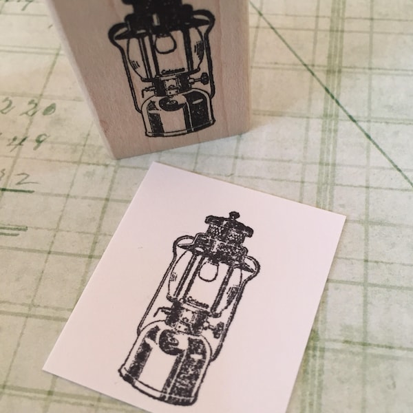 Small Camping Lantern Rubber Stamp