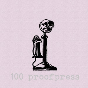 Tall Old Phone Rubber Stamp 343