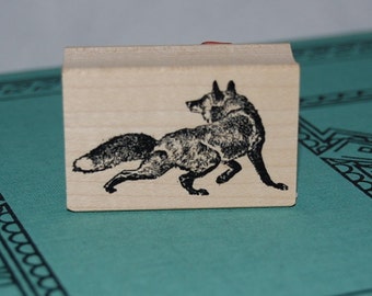 Fox Wood Mounted Rubber Stamp 3175