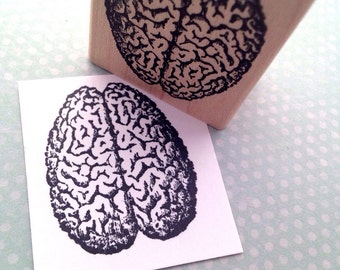 Brain Wood Mounted Rubber Stamp 4740