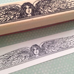 Angel Header Rubber Stamp 4737 Cherub Stamp Angel Rubber Stamp Mounted Rubber Stamp Angel Stamp for Card Making and Journaling image 1