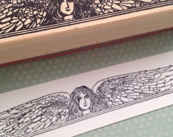 Angel Header Rubber Stamp 4737  Cherub Stamp Angel Rubber Stamp Mounted Rubber Stamp Angel Stamp for Card Making and Journaling
