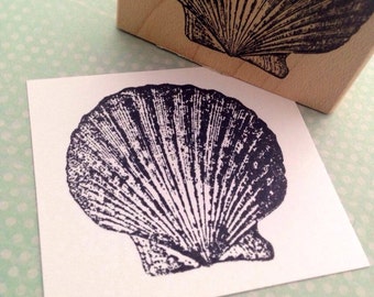 Scallop Shell Rubber Stamp 3249 Sea Shell Stamp Sea Life Rubber Stamp Aquatic Stamp Travel Journal Stamp Craft Stamp