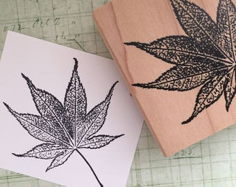 Japanese Maple Leaf Rubber Stamp 3780