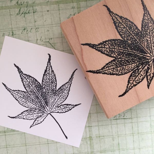 Japanese Maple Leaf Rubber Stamp 3780