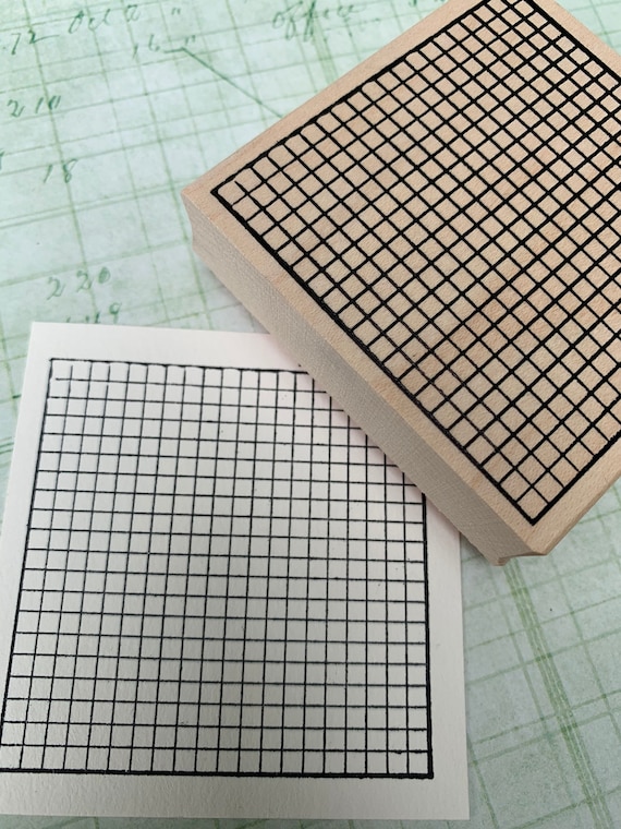 Grid Rubber Stamp: Square Graph Paper Background (2.5 inch)