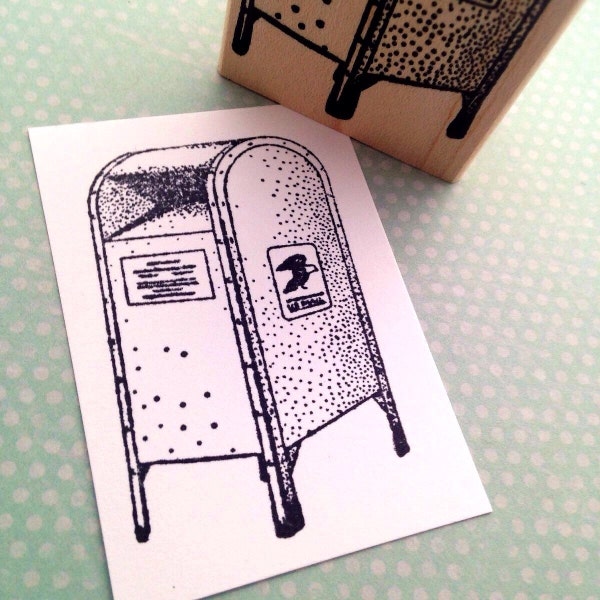 City Mailbox Wood Mounted Rubber Stamp  4664 S