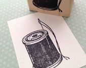 Spool of Singer Thread Wood Mounted Rubber Stamp 3699
