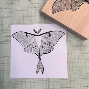 Luna Moth Rubber Stamp