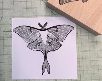 Luna Moth Rubber Stamp