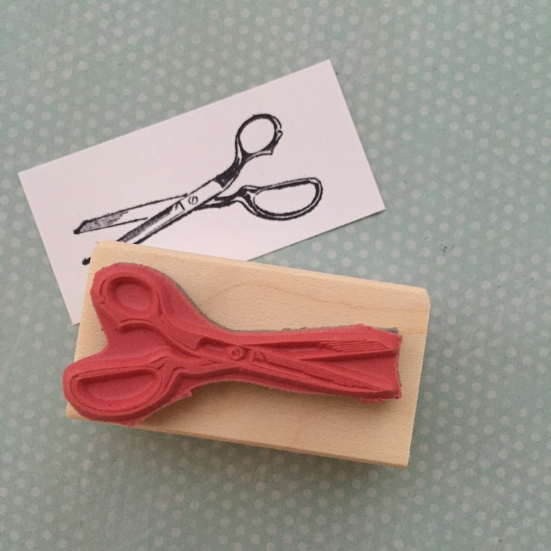Open Scissors Wood Mounted Rubber Stamp 1449 - Etsy