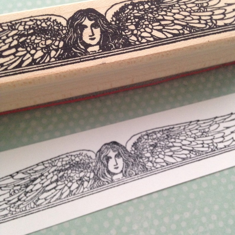 Angel Header Rubber Stamp 4737 Cherub Stamp Angel Rubber Stamp Mounted Rubber Stamp Angel Stamp for Card Making and Journaling image 3