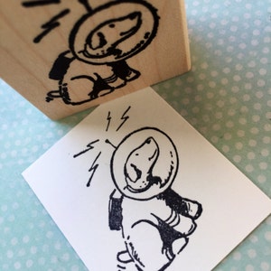 Space Dog Rubber Stamp 6664