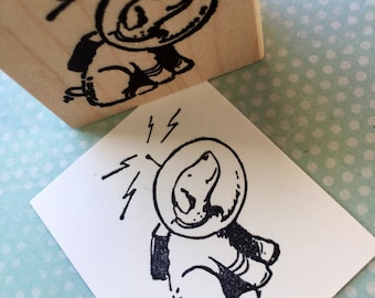 Space Dog Rubber Stamp 6664