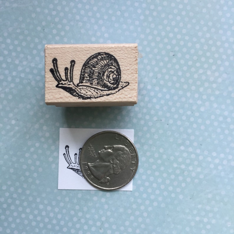 Small Snail Rubber Stamp Snail Mail Stamp Animal Stamp Snail Etsy
