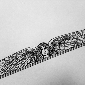 Angel Header Rubber Stamp 4737 Cherub Stamp Angel Rubber Stamp Mounted Rubber Stamp Angel Stamp for Card Making and Journaling image 2