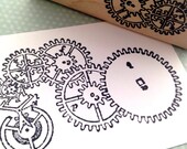 Steampunk Gears Mounted Rubber Stamp 5365