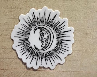 Crescent Moon with Rays Sticker