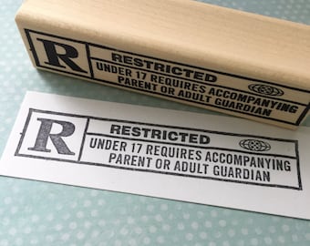Movie Warning R Rated Restricted Rubber Stamp